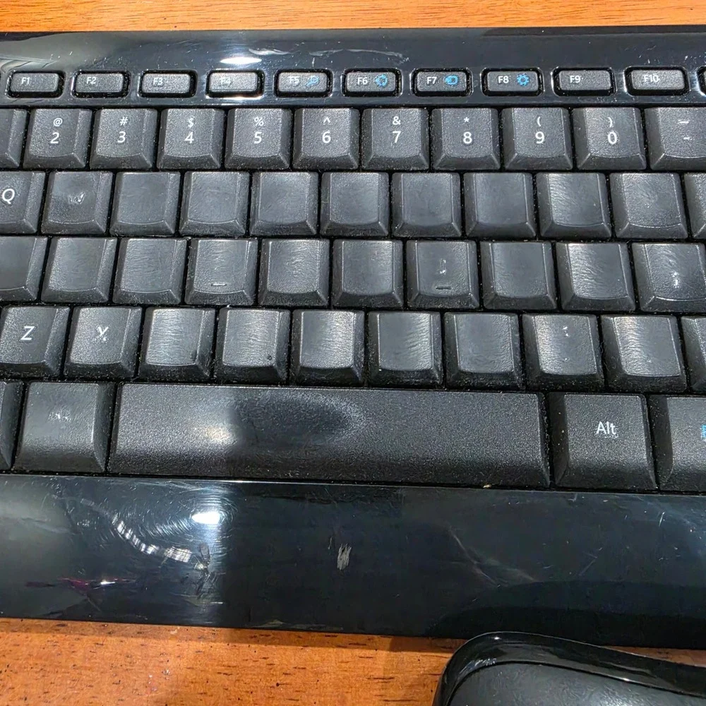 Microsoft Wireless Keyboard 850 Mouse 1000 Set Black USB tested and works
